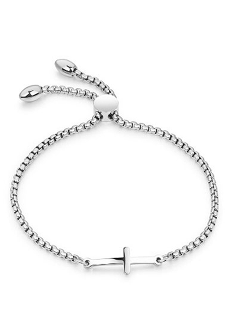 십자가 상징 조절식 슬라이더 걸쇠 팔찌