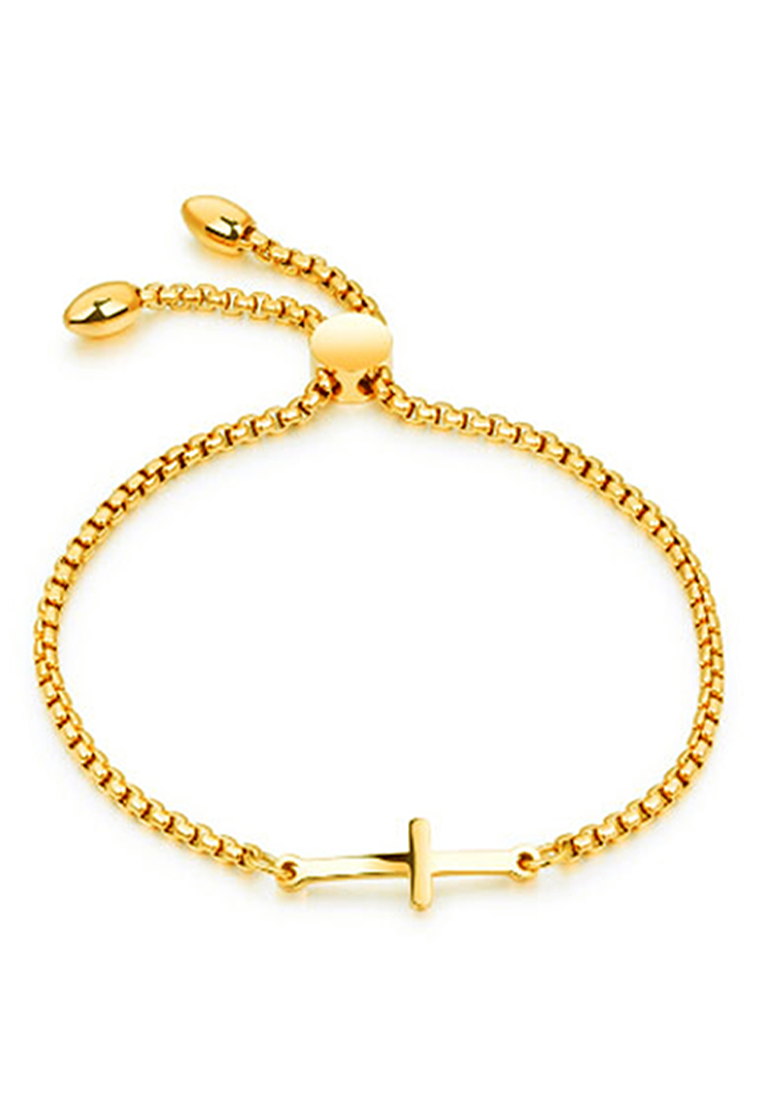 십자가 상징 조절식 슬라이더 걸쇠 팔찌