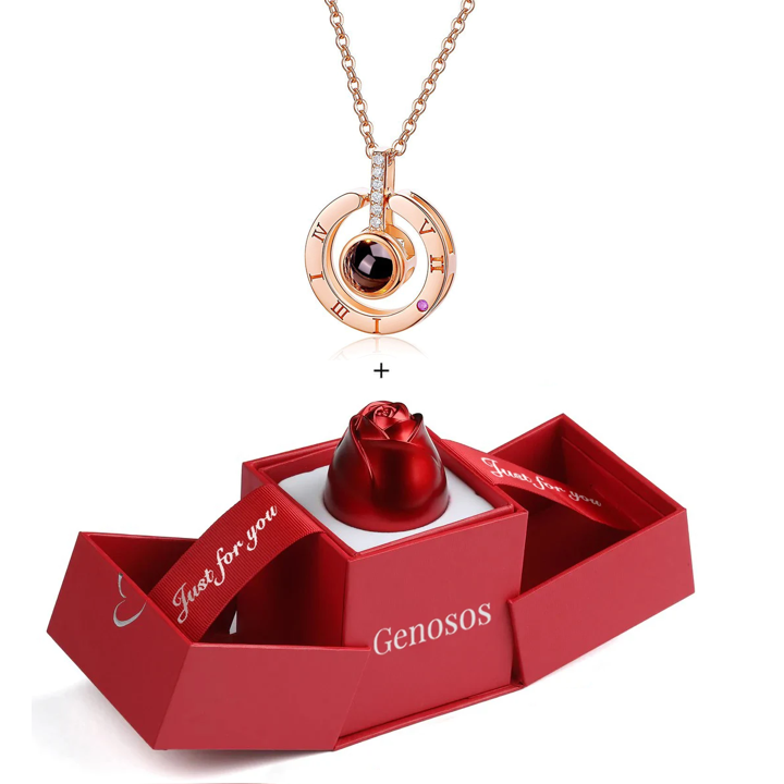 Genosos Eternal Love Necklace + Rose Box