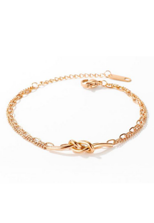 영원한 사랑 매듭 펜던트 팔찌 (로즈골드)