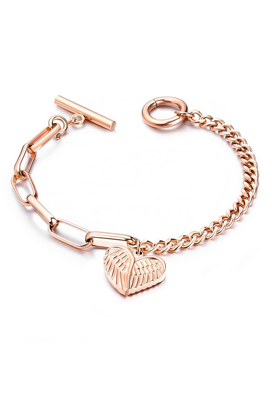 안젤리카 윙 하트 펜던트 토글 팔찌